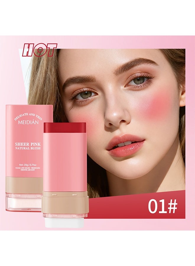 Meidián Glow Blush Multi-Stick For Lips&Cheeks, Moisturizing Blush Cream, Natural Waterproof Multi-Use Lip Tint and Creamy Blush for Eyes Lips and Cheeks, Gift Set for Women #01 - Image 2